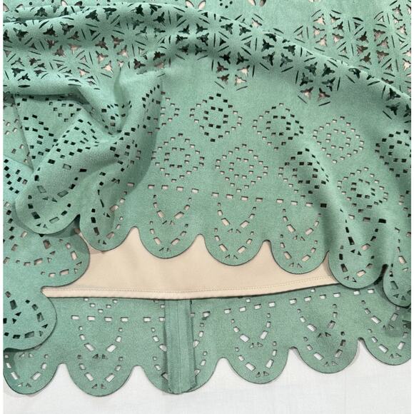 Gianni Bini Dress Mint Green Suede Feel Cut Out Sleeveless Size 12 (067) - Picture 4 of 10